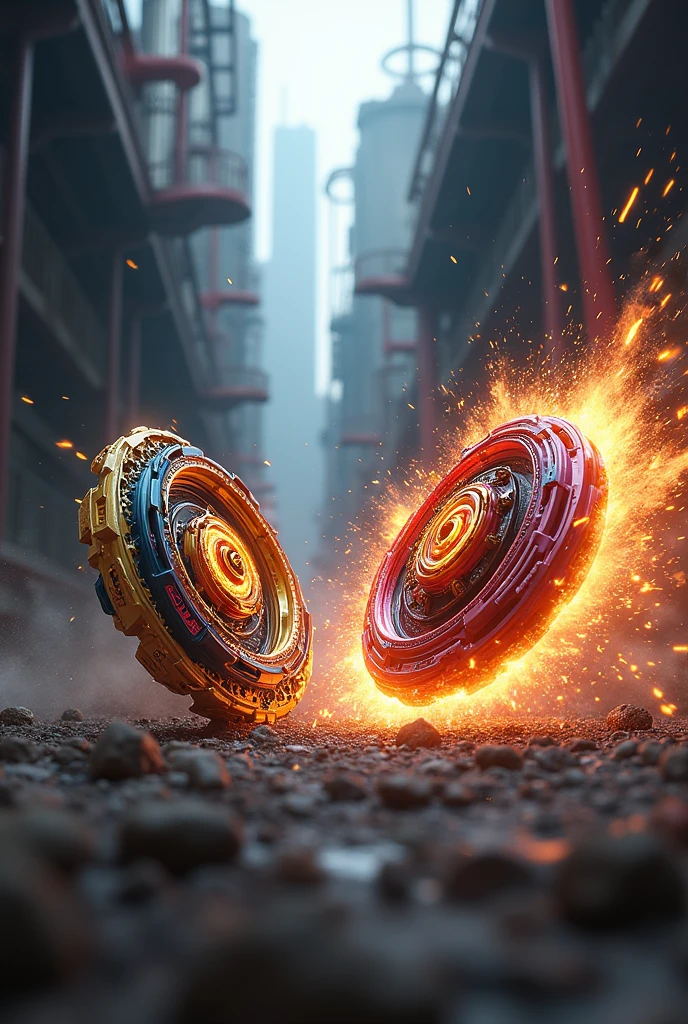 Realistic beyblade battle