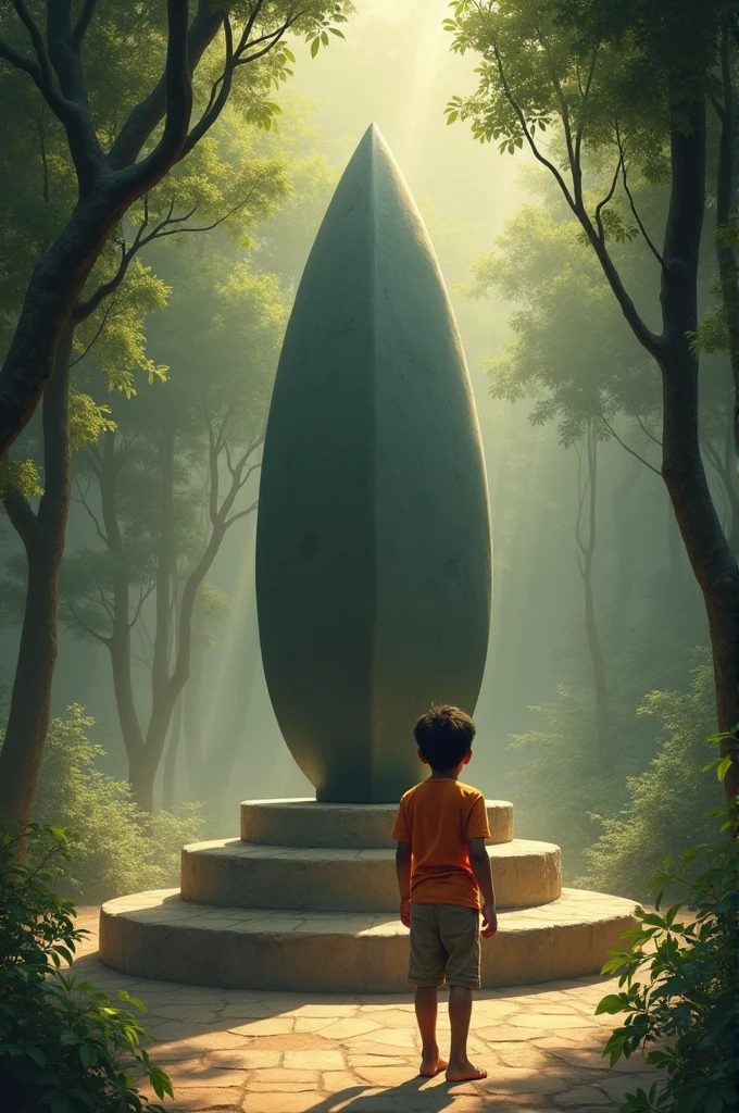 Shiv ling and one boy 