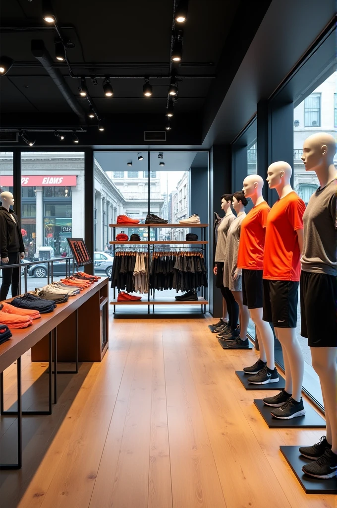 I want a photo of a sports clothing store for my business