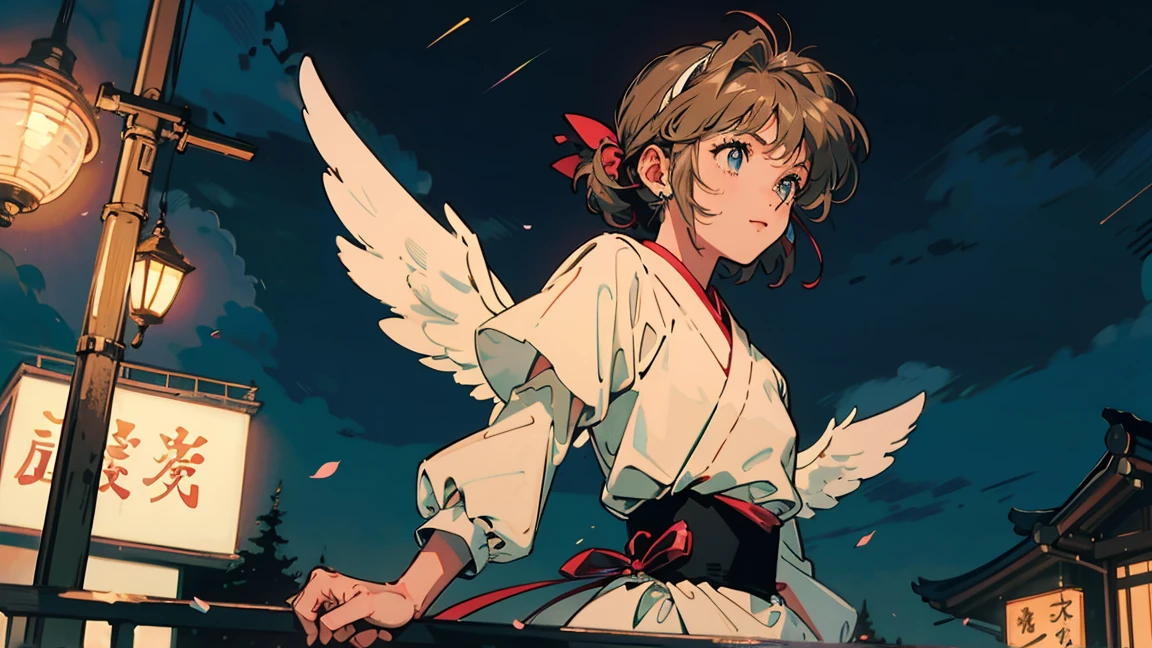 Card Captor Sakura。Japanese Town。Night view。