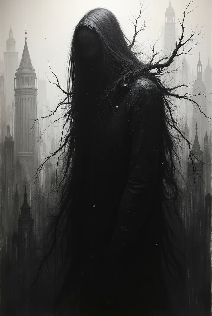 Make a mesdi's painting by using only black colour