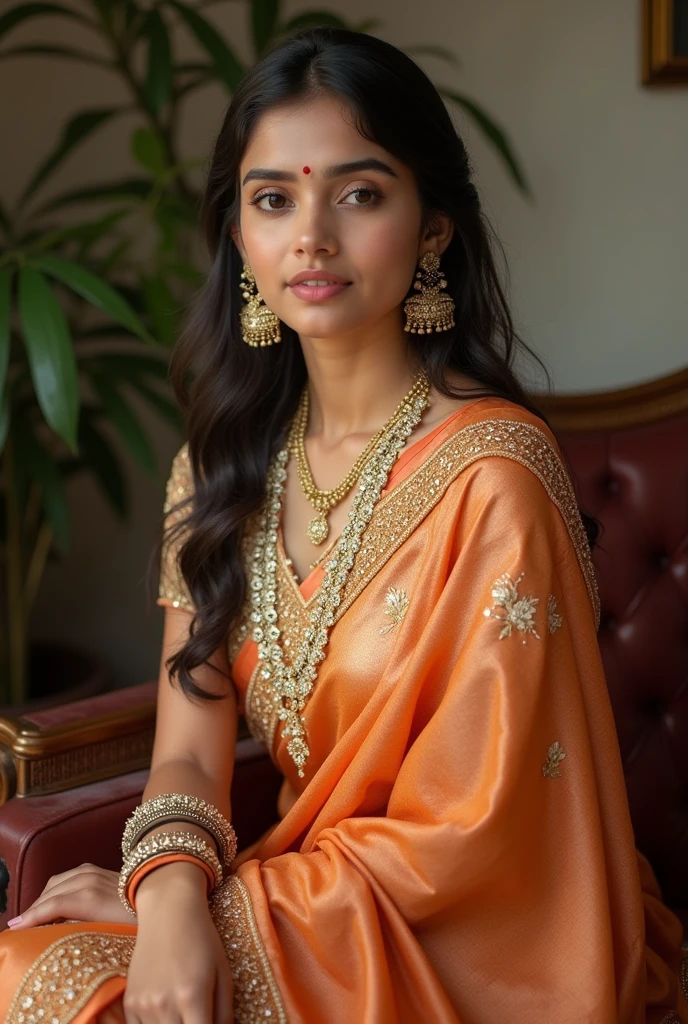 18 sal ki ladki Jo dekhne mein bahut khubsurat Ho hot saree blouse pahani Ho aur stylish tarike se baithi  Ho aur Indian Jaisi lagti Ho