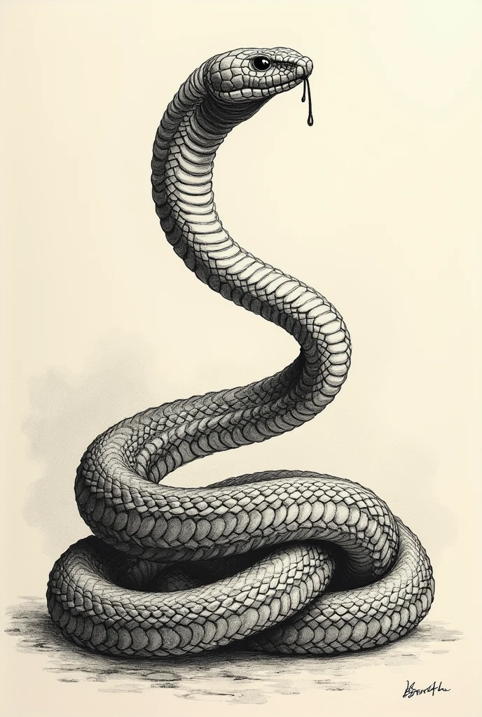 Traditional Greek art from Sparta snake drawing