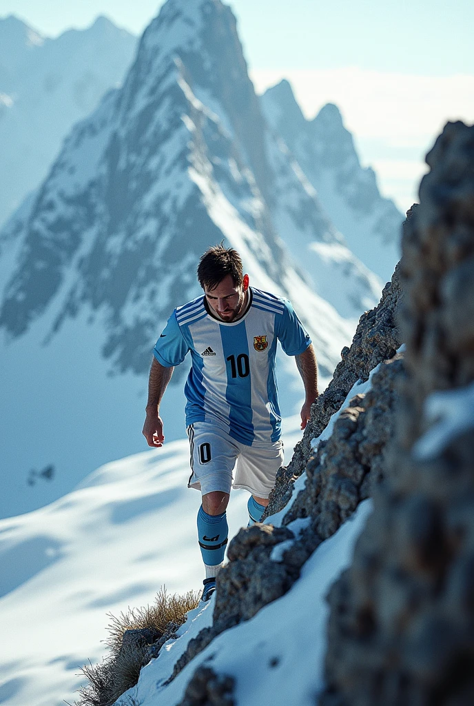 Messi is climbing the mountain