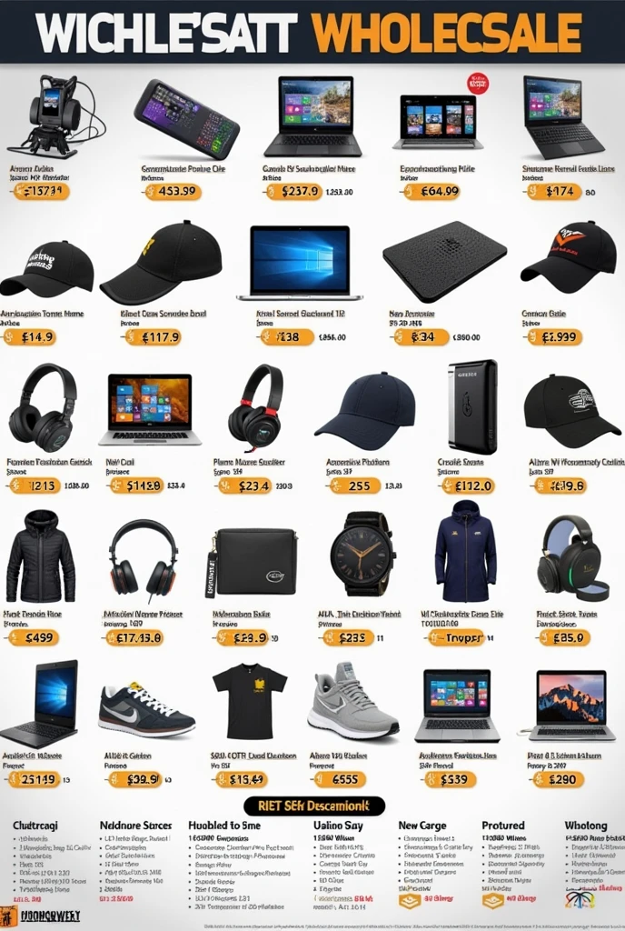 A poster of all e-commerce products
In whole sale price