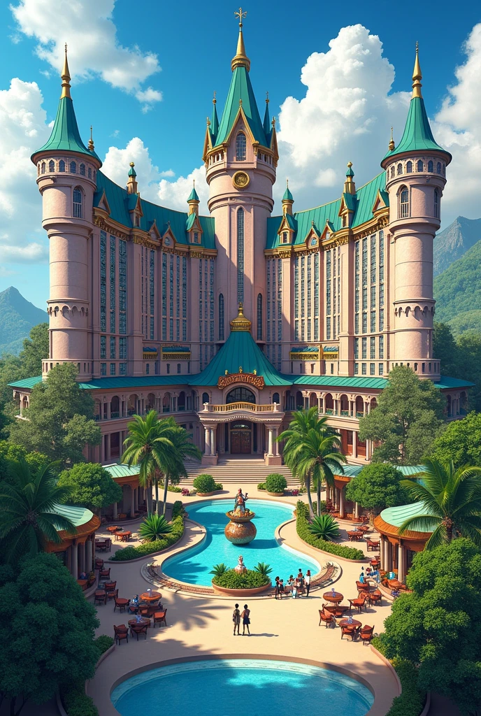 A one piece hotel Detailed by areas