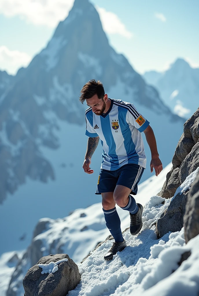 Messi is climbing the mountain