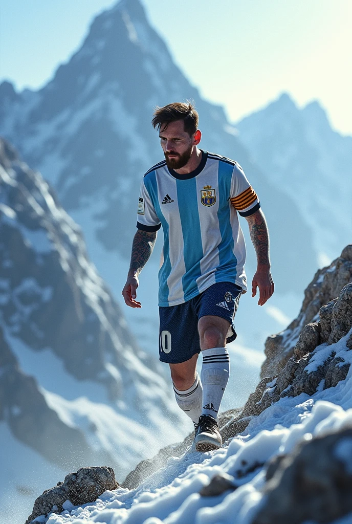Messi is climbing the mountain