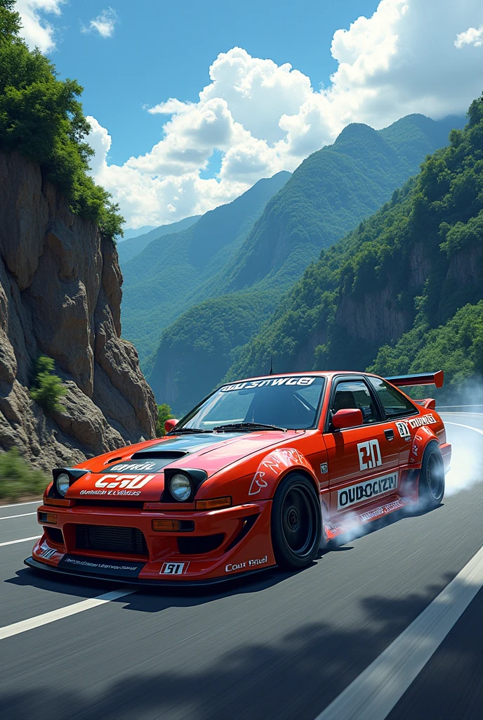 Chevrolet corsa with the style of the initial D ae86