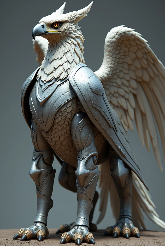 ( Perfectly Correct Anatomy ) Eagle's head, lion's body, white griffin(griffin)(Decorative elements of silver armor)It is a mythical creature that appears in many myths and legends。Its appearance combines that of a lion and a griffin, both of which have the body of a lion.、limbs and tail,Eagle head and wings。
The gryphon is a symbol of strength and caution. The gryphon is considered powerful.、symbol of dignity