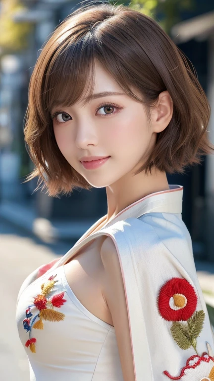 (masterpiece, highest quality:1.2), 8k, Absurd, (Upper Body:1.2), violet, Gardenia, beautiful girl, (Pretty face, Detailed face:1.2), (Ao Dai:1.2), View your audience, Film Grain, chromatic aberration, Sharp focus, High resolution, Face Light, (Vietnam city background)