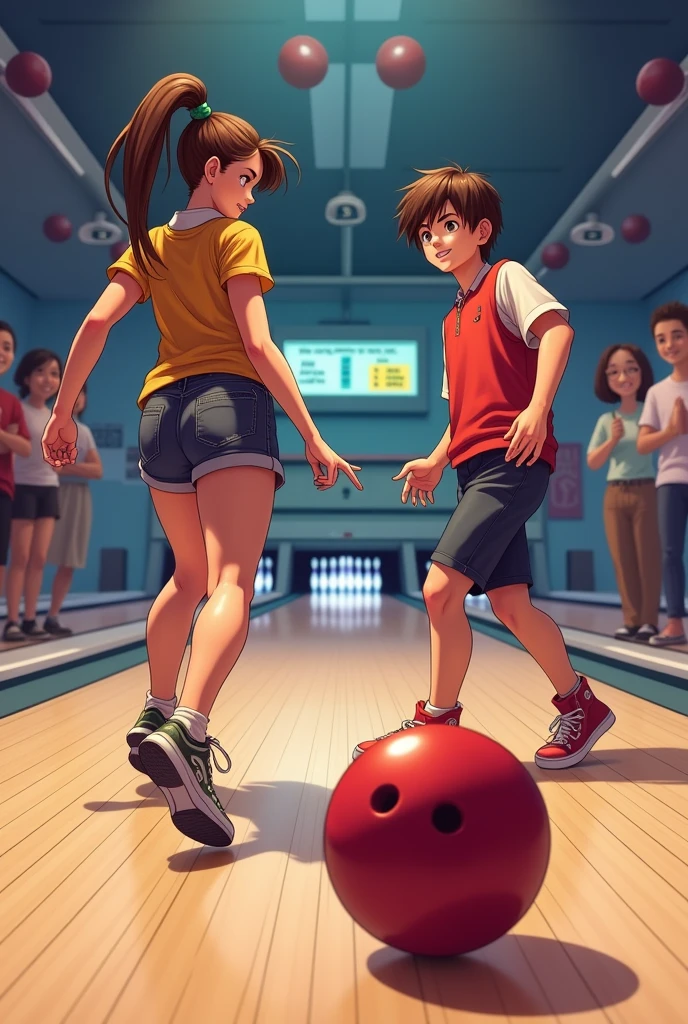 Girl vs boy bowling game