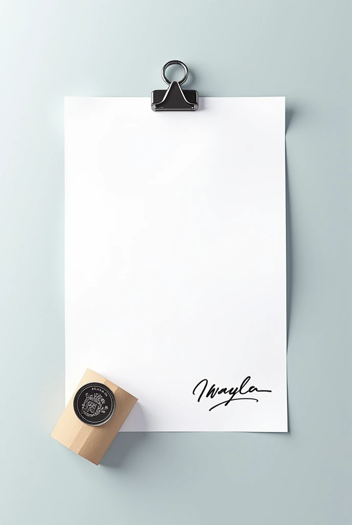 A blank sheet of paper with a doctor's stamp and signature