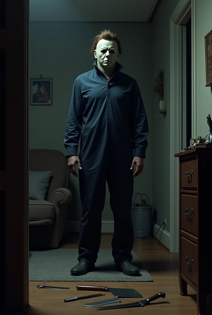 Michael myers at home a tip, a cutter, snague knife