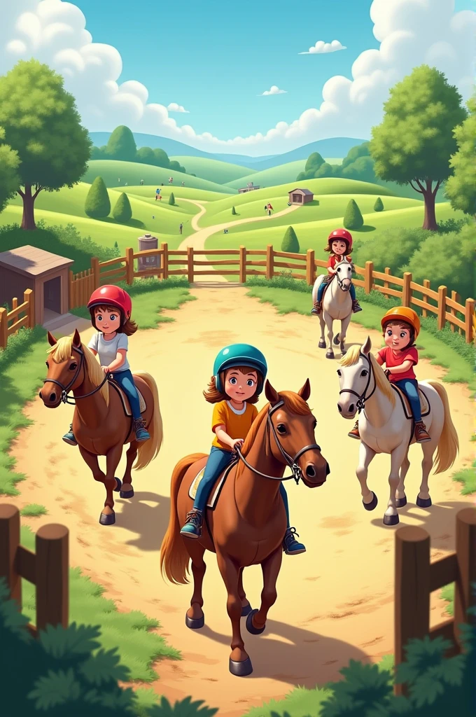 Arrangements of Kid's horse riding area