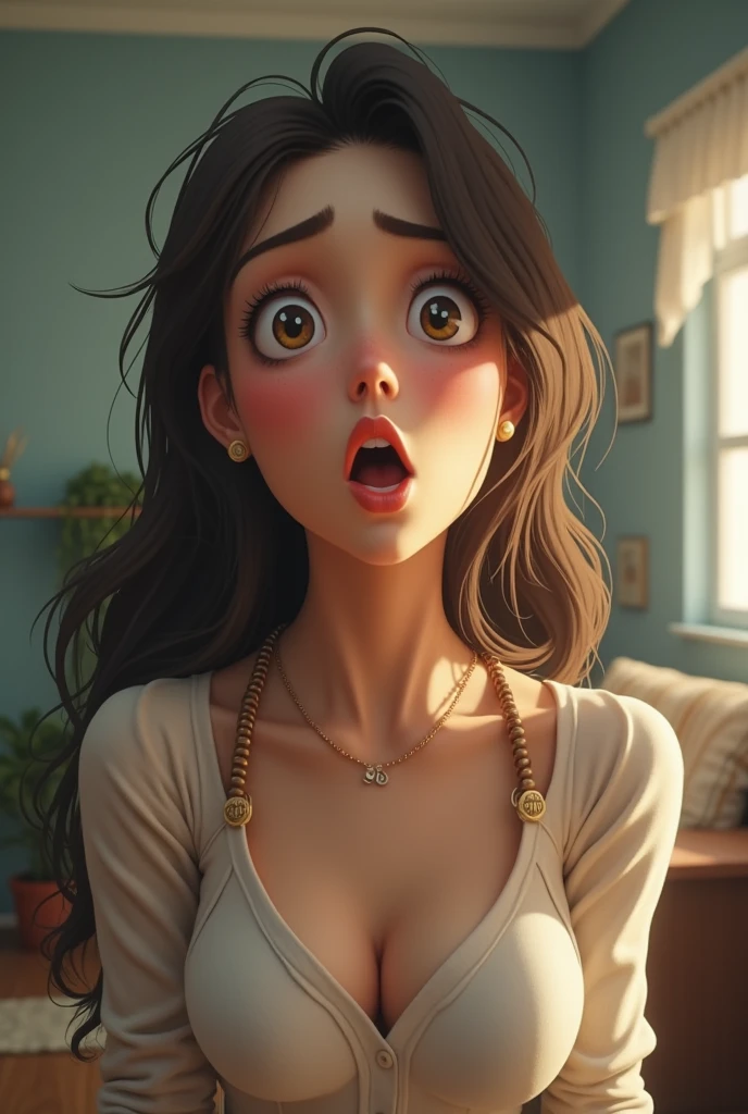 A woman surprised by trivia