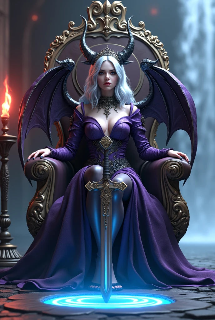 Surreal Very detailed Ultra Fantasy Ultimate Details Ultra-high resolution 8K 32k 3D clear, Beautiful Eyes Silver Hair Chairに座る assassin devil anacondas on both shoulders spitting flames mechanical engineering Mechanic Art . intricate and elaborate design, おmoney, money Silver Silver 紫 Black-purple Dynamic pose Cinema Lighting Magic spell aura Chairに座る Blue magic circle design big, luxurious amulet made of money Bright colors girl 美しく神秘的なdevilの魔術師 Nice, Mysterious and cool tiara The ultimate mysterious design devil'Rainbow Armor 神秘的なdevil'Chair Luxurious Armor girl Breaking the Magic Seal 足元には4本のエキゾチックなdevilのロウソク 右手にdevilのデザインの豪華なメタリックな剣を持っている Big on the left,Burning red torch have In the background, a waterfall flows from the top right. Gauntlet devil的十字架の首飾り A book of spells on his lap Golden Tiara