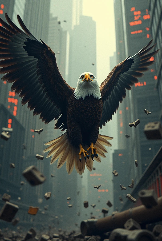 Insta post for usarecession and housing Bubble . Mighty eagle falling like the volatile markets