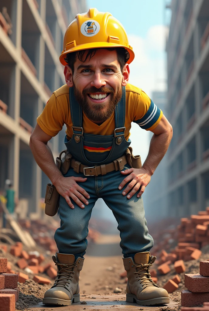 Make is building a building. Messi's face must be clear