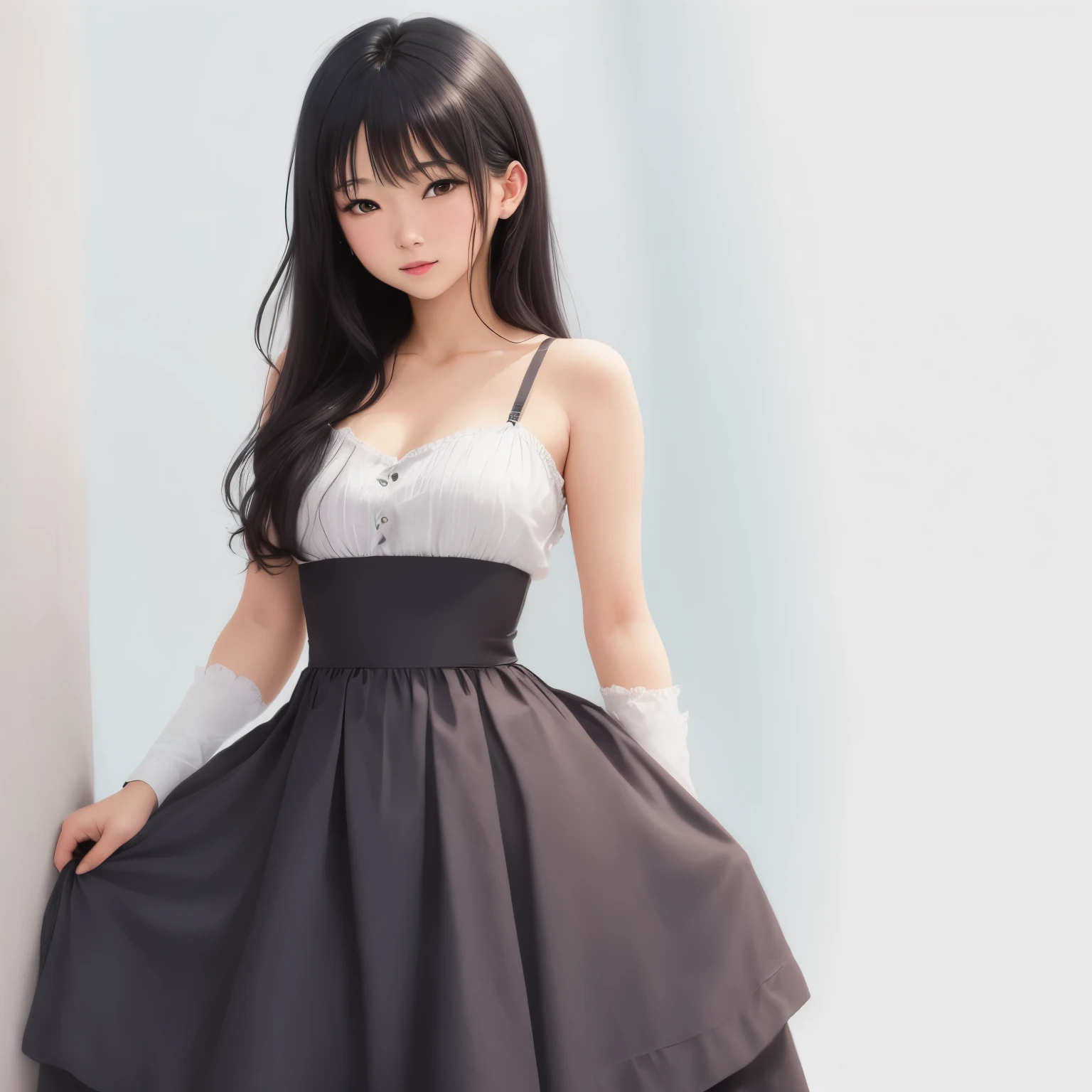 There is a woman posing for a photo in a costume, chiho, motto hole, portrait of Mayuri Shiina, Mayuri Shiina, Sui Ishida with black hair, Harumi, Kimi Takemura, Yoshitomo Nara, Narumi Kakinouchi, shikami