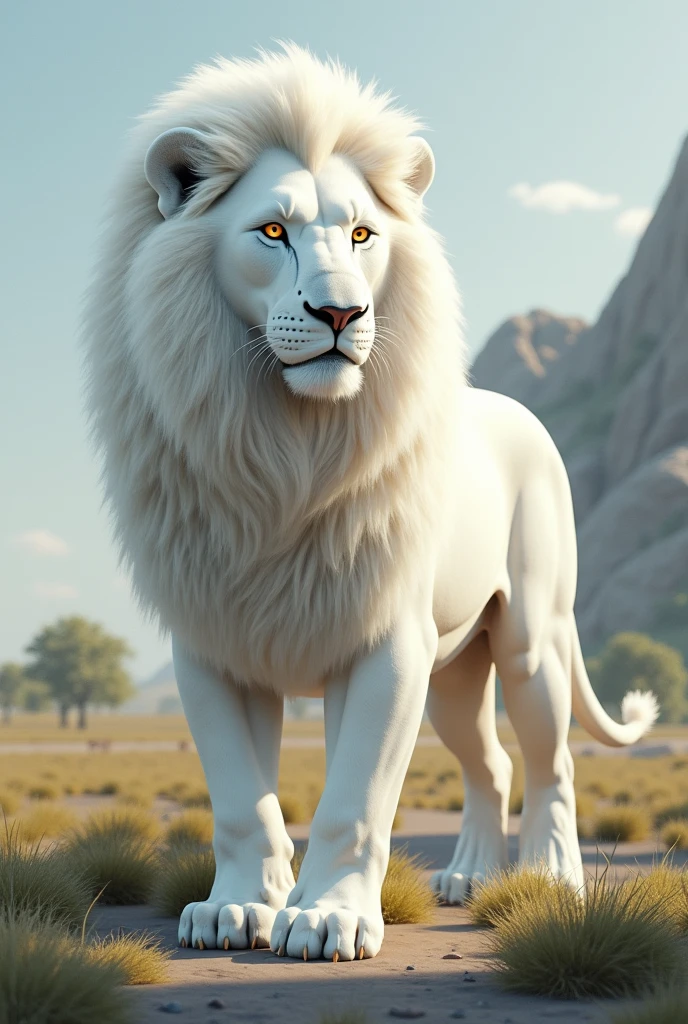 White colour lion with