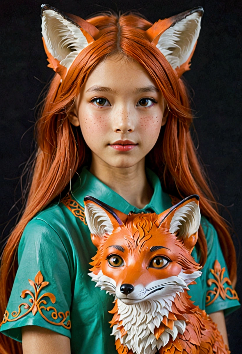 1 girl half human and half fox