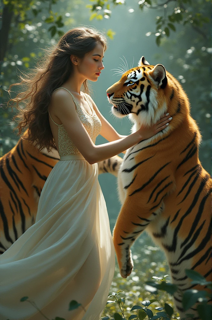 Girls with tigers