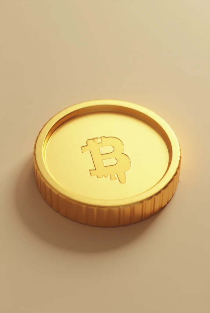 A gold coin with a light teeth mark on it