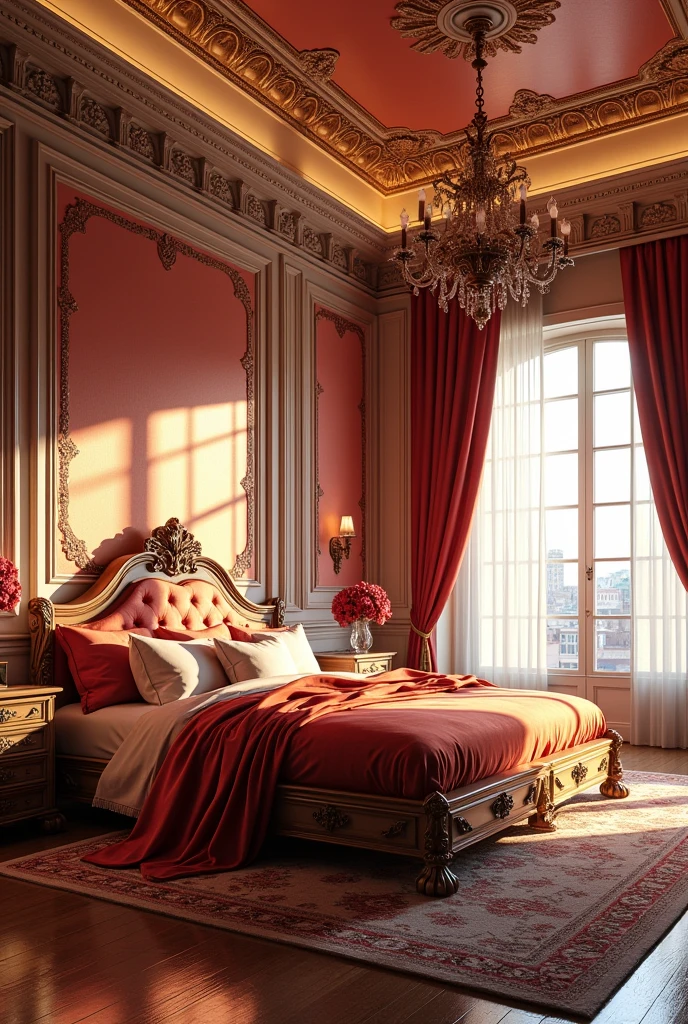 (professional 3d rendering:1.3) af (Actual:1.3) world's best artwork, (((full interior for the most luxurious royal style bedroom)), 8k unified rendering, lighting very good light, bold shading, Detail, extremely detailed, (vibrant, photo-realistic, Realistic, Sharp focus, 8K) , (Very detailed:1.4), Digital painting, rendering by octane, art station, concept-art, smooth, Sharp focus, illustration, (Global lighting, Studio light, volumetric lighting), art station