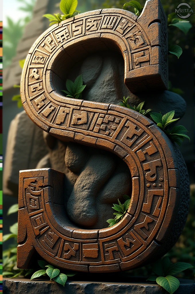 Letters with Mayan design