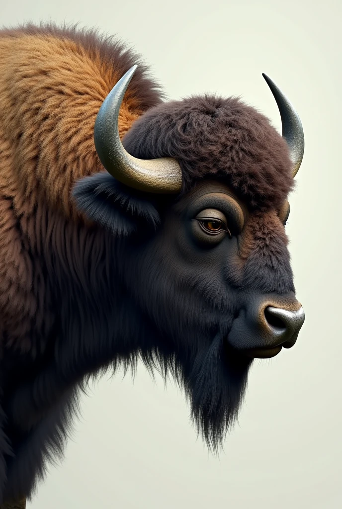 Buffalo Side face  with horn down 
