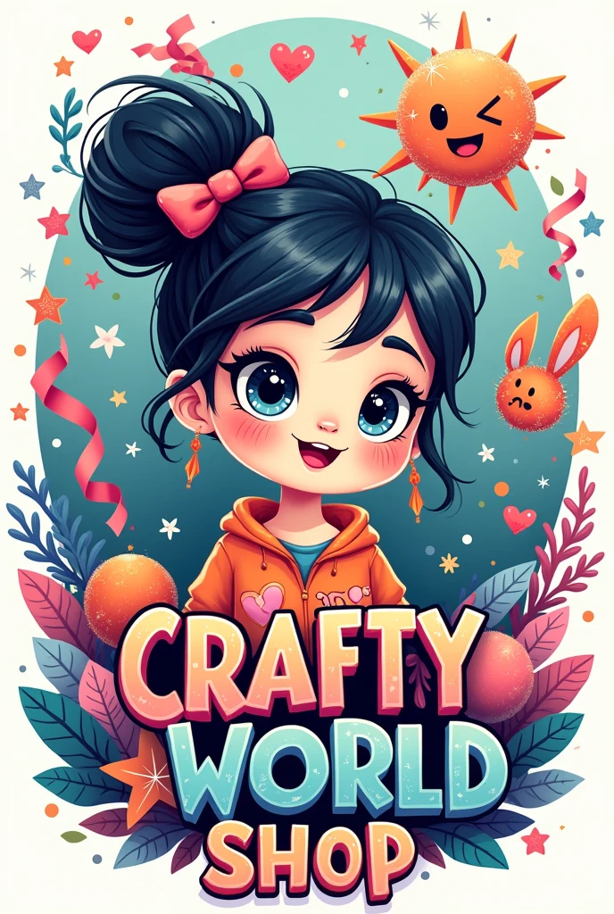 Make The crafty world shop logo like girl