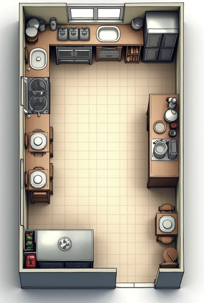 make me a floor plan restaurant kitchen layout dishwashing area