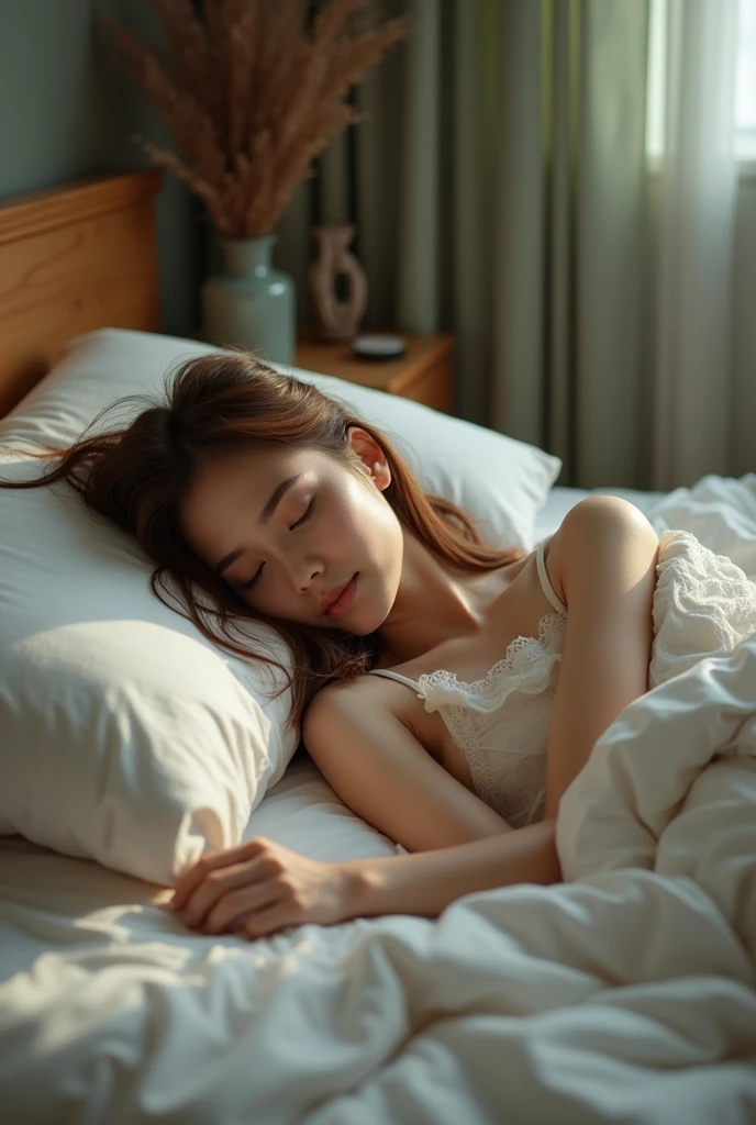 A girl on bed
