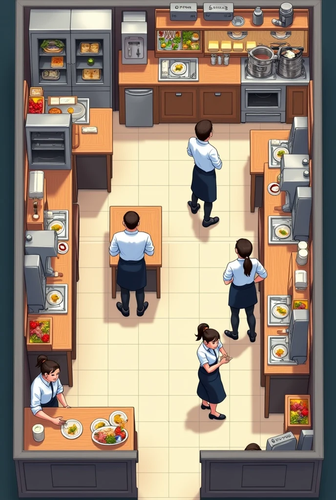 make me a floor plan restaurant kitchen layout dispatching area