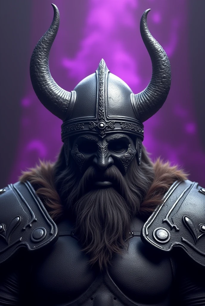 Viking helmet with a purple background and the text “Thrones of blood and iron”.