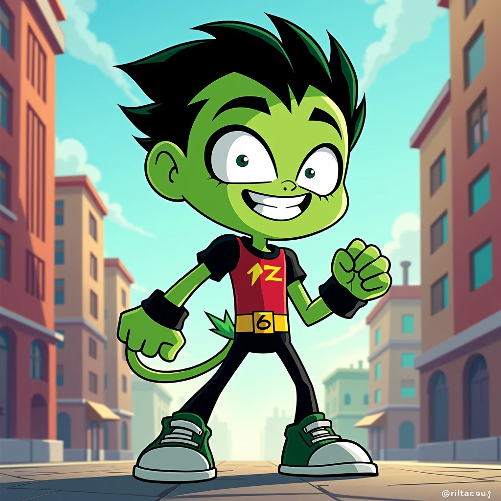 طراحی کارتونی beast boy در انیمیشن teen titans