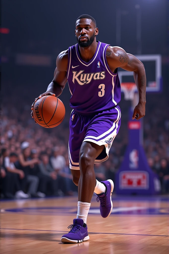basketball jersey teamname KUYAS using sacramento kings jersey with purple violet ang white color design