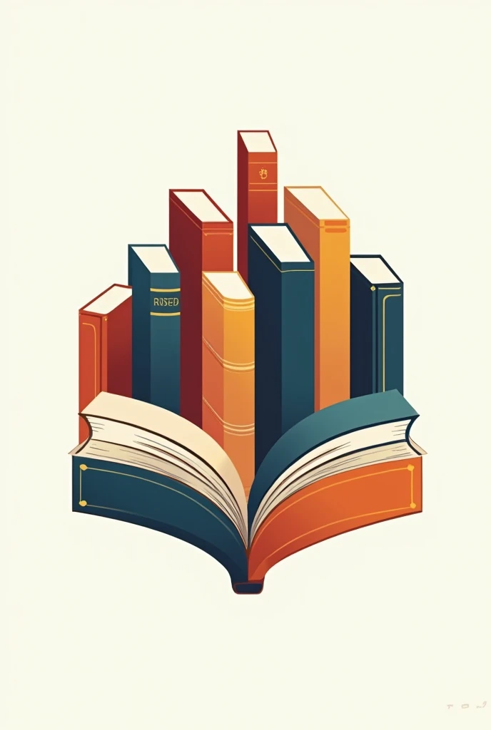 Generate a logo of various different books