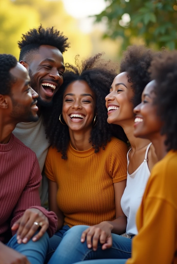 An image where there are 5 friends, 2 black and three white