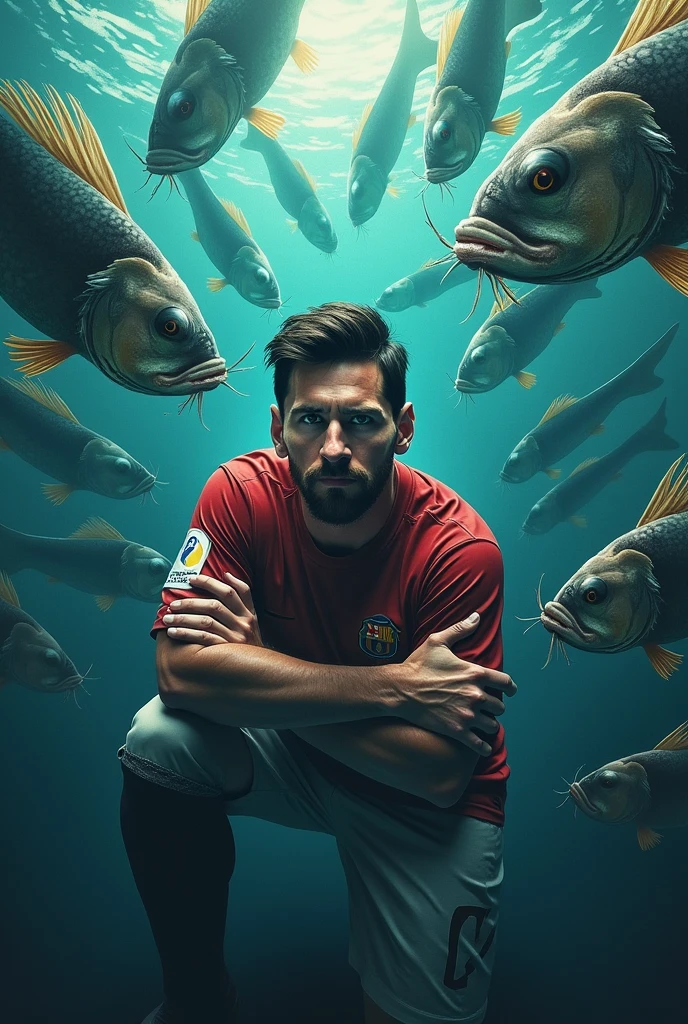Messi with many big catfish 