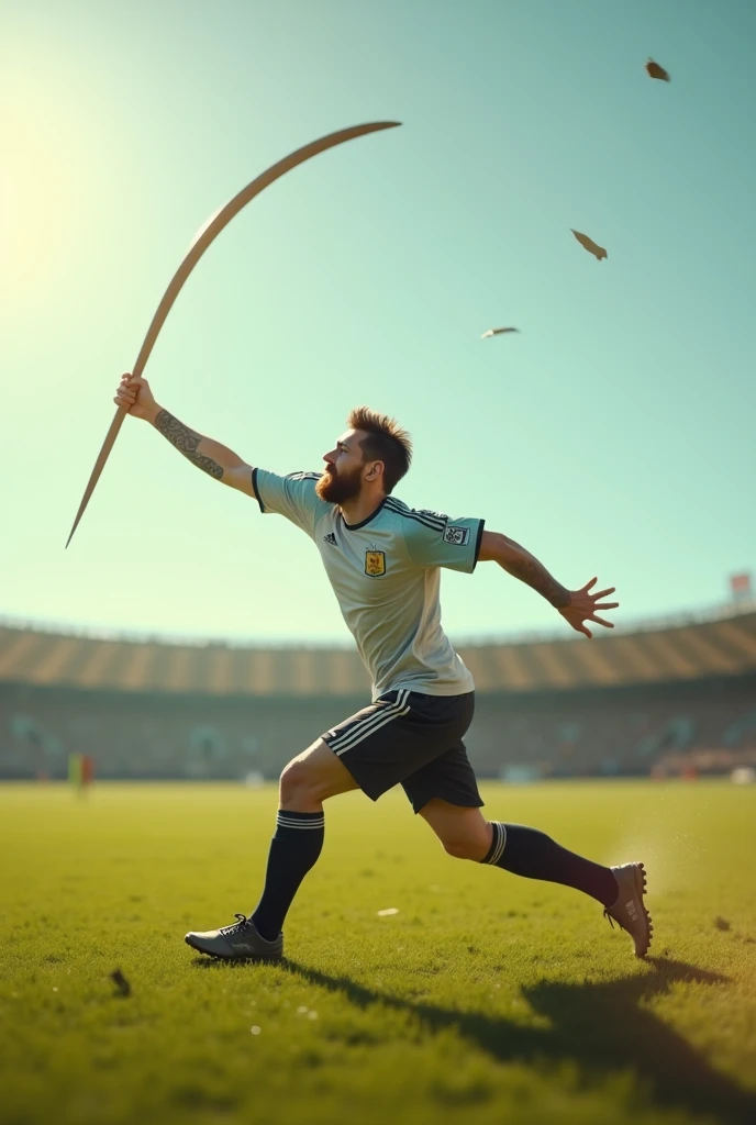 Messi throwing the big javelin