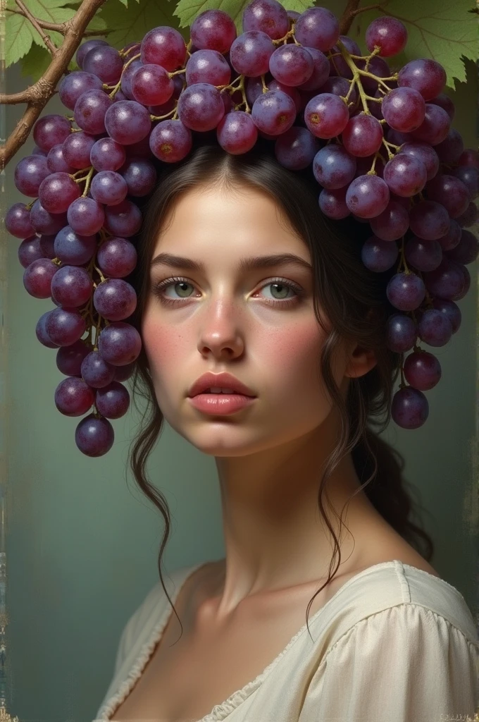 Woman wearing grapes 
