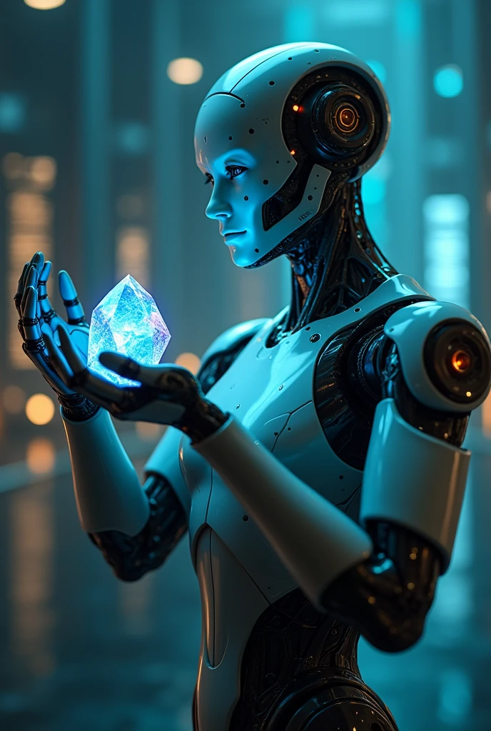 A robot hold up hand in gem
ground
Cryptography