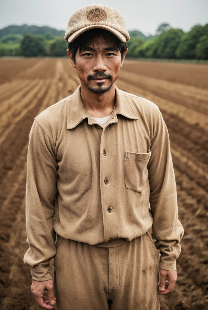 handsome (Japan) farmer, muddy, dirty, wet, Obscene set, Provocative image, perfect face, short white hair, (homosexuality:1.2), Tall and strong, 8k quality, Ridiculous details and texture qualities,