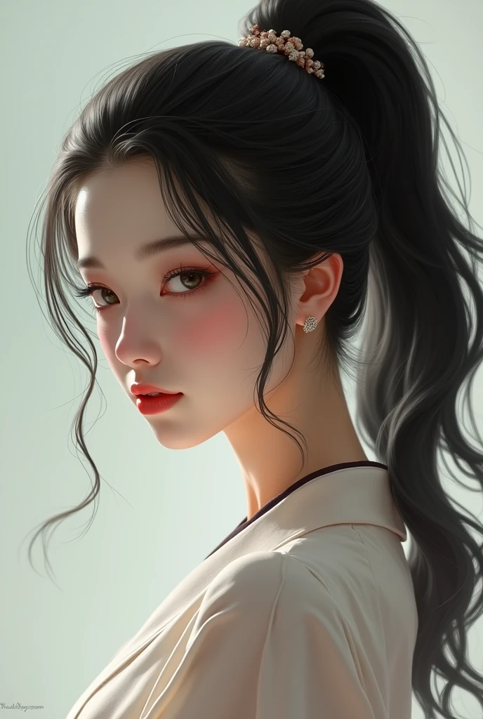 Ponytail beauty sexy Japanese
