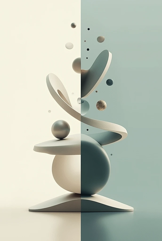 Create an image in which you associate balance with calm and instability with anxiety. Divide the image into two sides and highlight the feelings clearly.