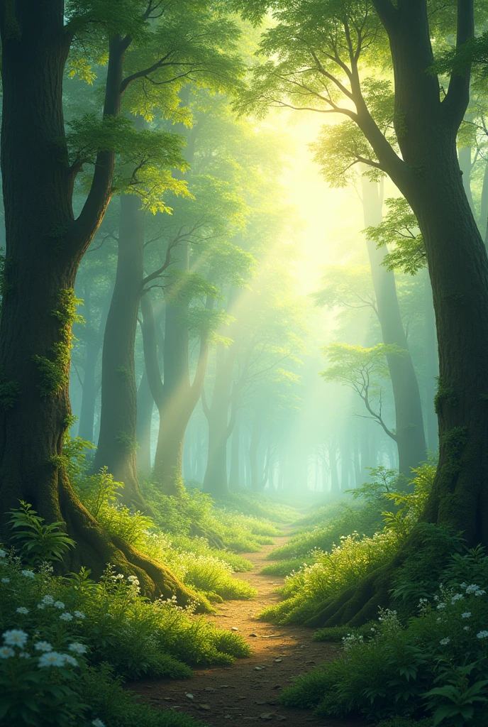 the pretty morning in the forest