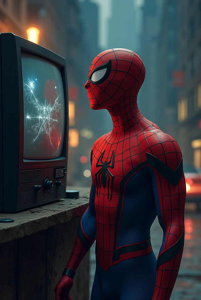 Spider man with tv
