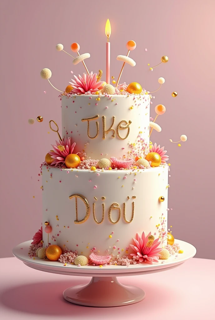 Create birthday cake with name Thu Dieu 30/8/2008